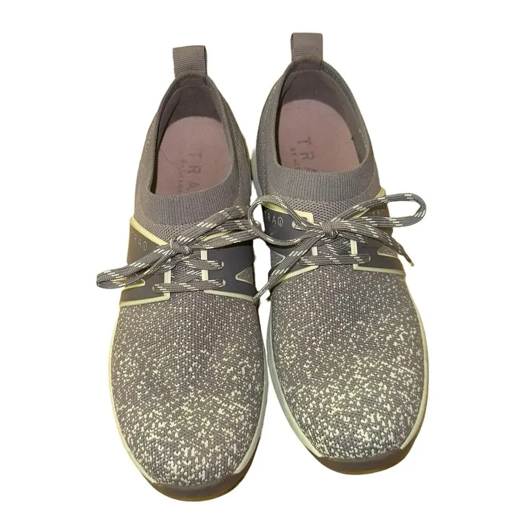 Traq by Alegria Knit Walking Sneakers Gray‎ Women's EU 37